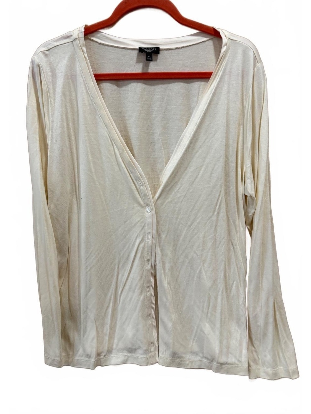 NWoT Talbots Petite XL Ivory Long Sleeve Button Cardigan Work